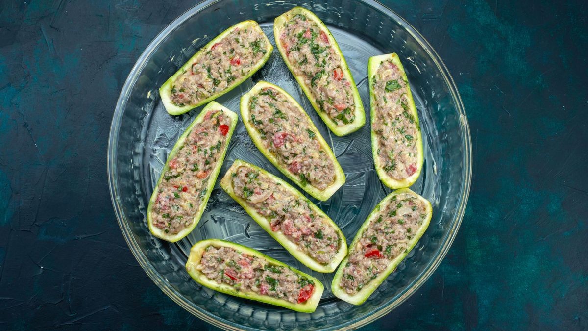 Calabacín relleno gratinado