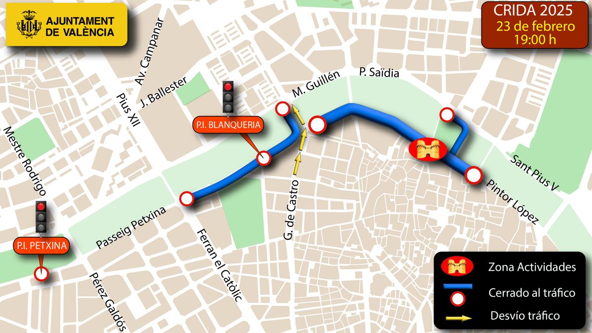  Talls de trànsit amb motiu de la Crida.