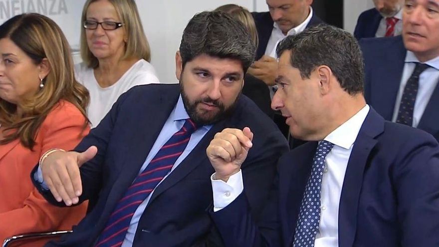 EuropaPress 4706119 presidente partido popular region murcia pprm fernando lopez miras junto