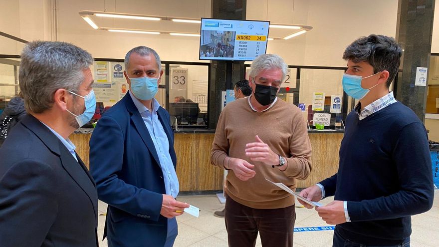 Los portavoces municipales de Cs, IU, PRC y PSOE en Santander.