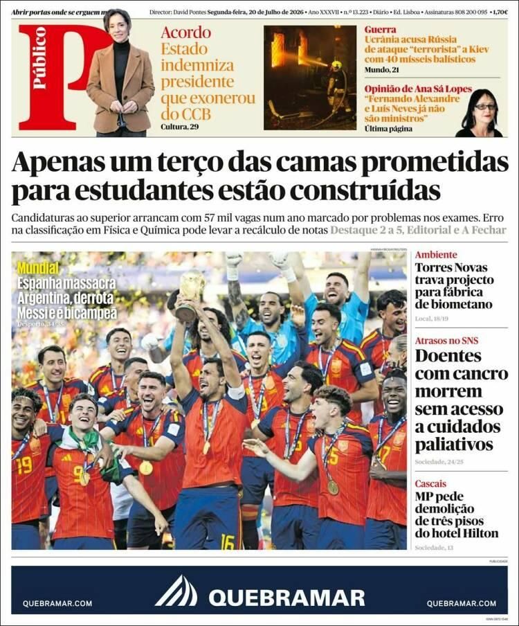 Las lágrimas de Messi y el título de España, en las tapas de los diarios del mundo