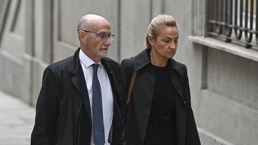 La fiscal jefa de la Inspección Fiscal, Antonia Sanz; y el fiscal delegado de protección de datos, Agustín Hidalgo, llegan al Tribunal Supremo