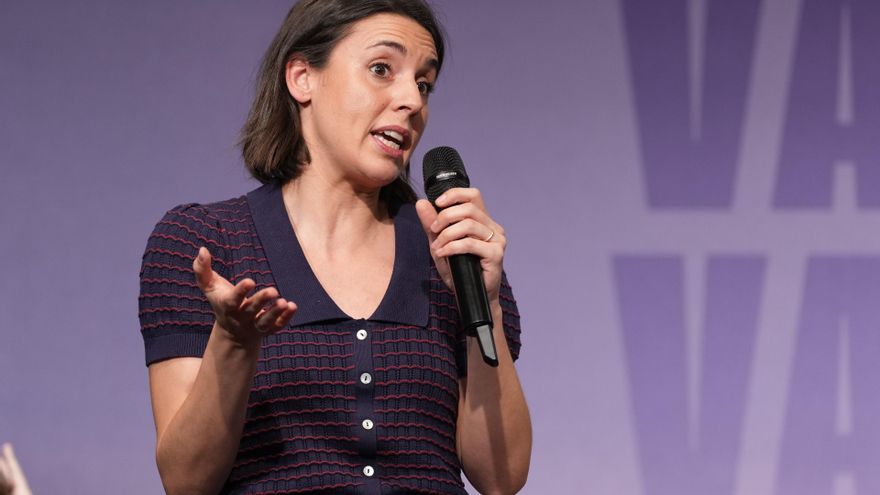 La secretaria política de Podemos y eurodiputada, Irene Montero, interviene durante el acto de cierre de campaña electoral de Podemos en Castilla y León, a 13 de marzo de 2026, en Valladolid, Castilla y León (España). Podemos-Alianza Verde cierra su campa