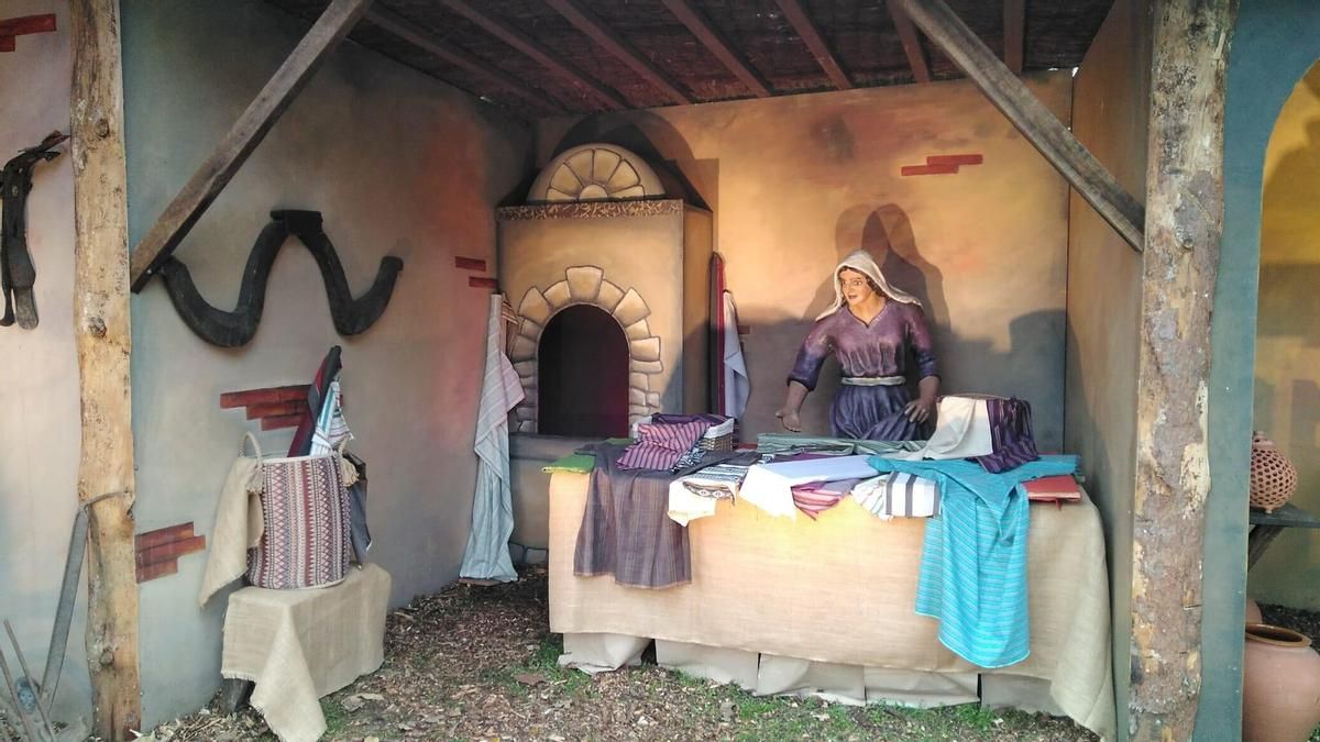 El nuevo puesto de venta de telas del Belén Monumental de Vitoria