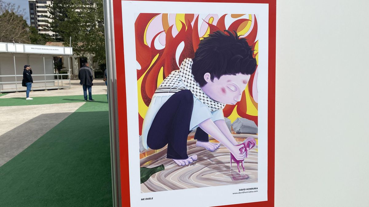 Dibuix de David Honrubia per a l'exposició 'Quan Gaza clama'.