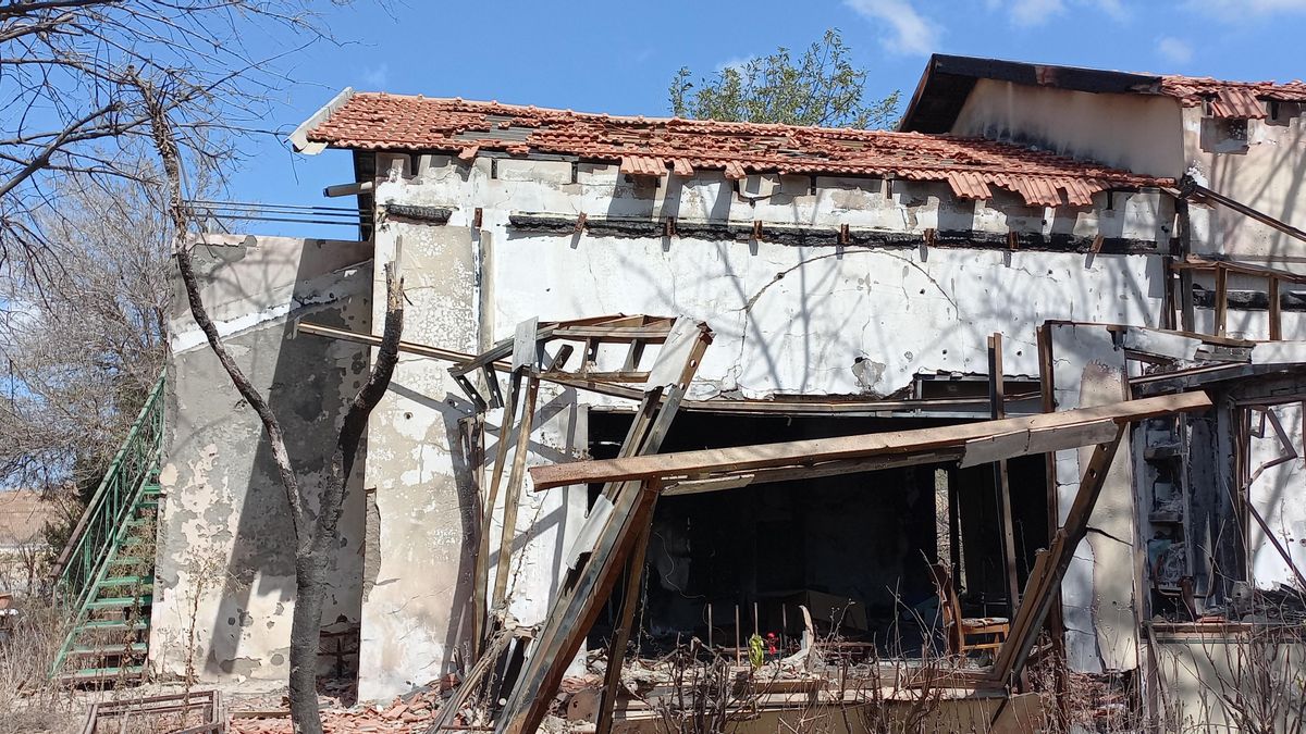 One of the homes of Kibutz Beeri shattered during the attack of October 7, 2023.