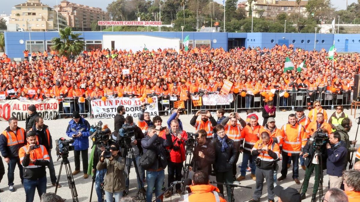 Manifestación de estibadores.