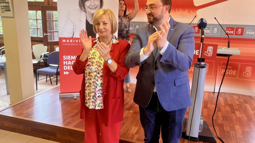 Mariví Monteserín y Adrián Barbón.