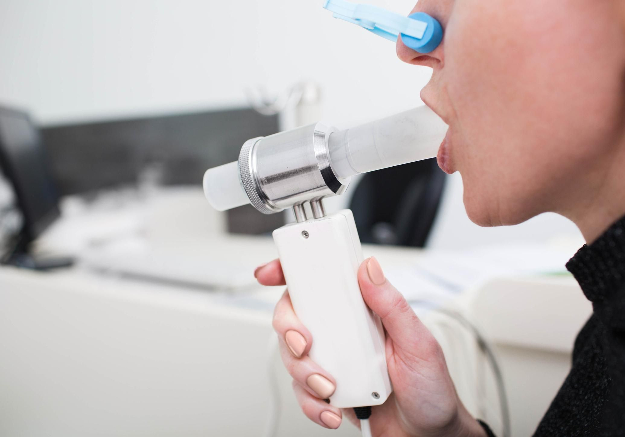 Primer plano de una espirometría.