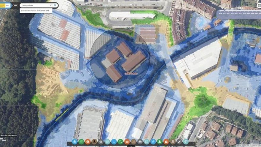 Zona inundable en el área del IES Zapatero Domínguez