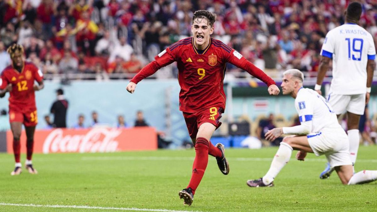 Gavi celebra su gol ante Costa Rica en el Mundial de Qatar 2022
