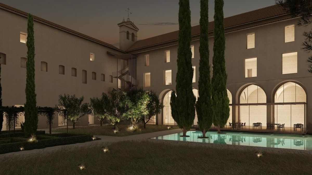 Imatge virtual del pati interior del complex de Santa Clara a Xàtiva.