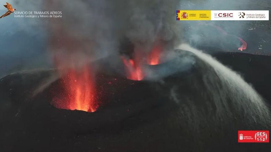 Imagen de las bocas del cráter alineadas.