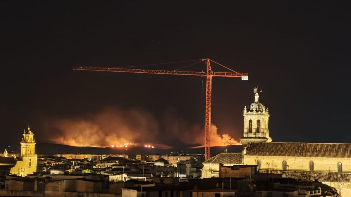 Incendio en el camino de El Judío, visto desde Córdoba.
