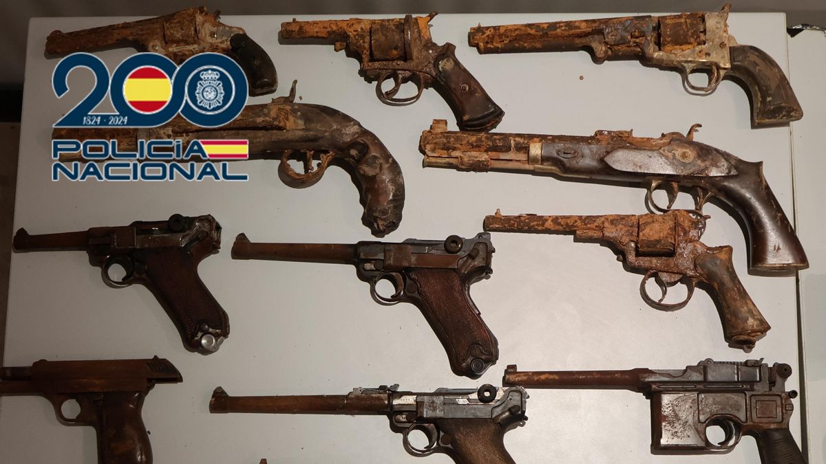 De la mítica Luger al Winchester: el "museo" de armas ilegales descubierto en una casa de campo de Alzira