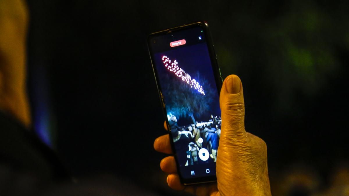 Espectáculo navideño de drones