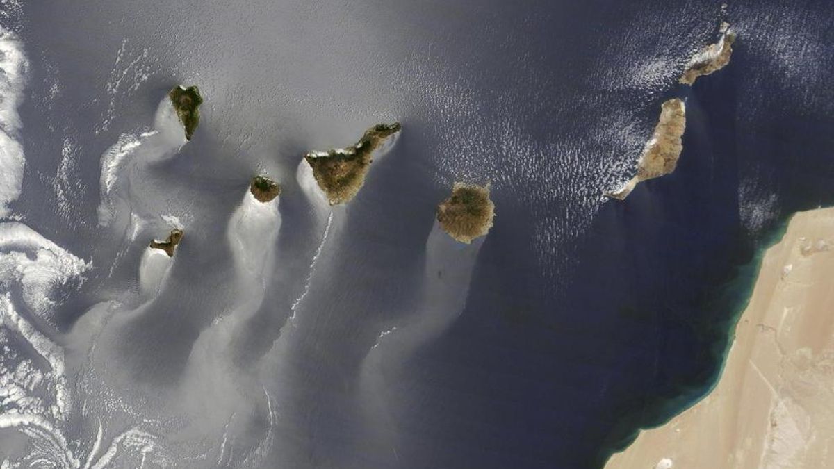 Una foto de satélite de las Islas Canarias.