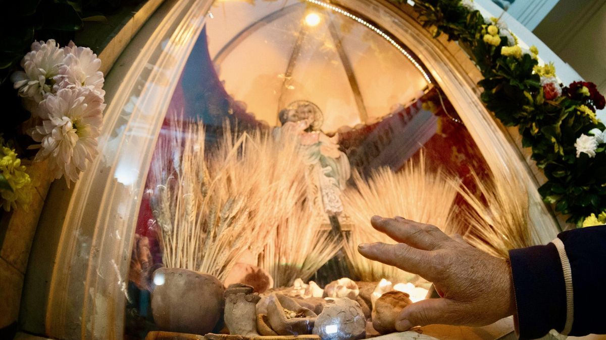 La imagen de San Cayetano, patrono del trabajo.