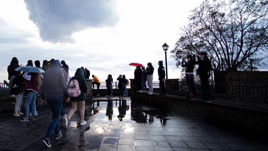Lluvia en el mirador de Tajuya este jueves