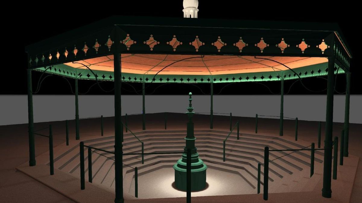 Boceto de la iluminación artística de la Fuente Agria de Puertollano