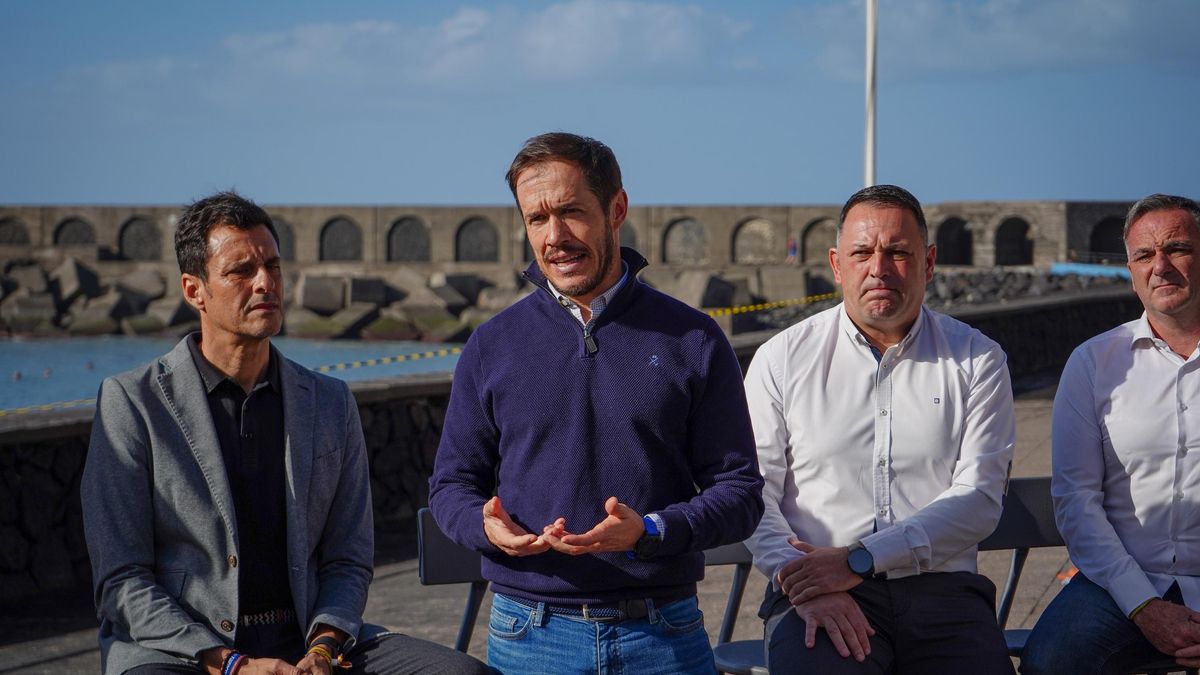 Mariano Zapata en la presentación del proyecto para proteger el frente marítimo del Puerto de Tazacorte al cambio climático.