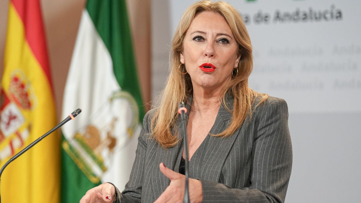 La consejera de Economía y portavoz del Gobierno, Carolina España, este martes en la rueda de prensa posterior a la reunión del Consejo de Gobierno.