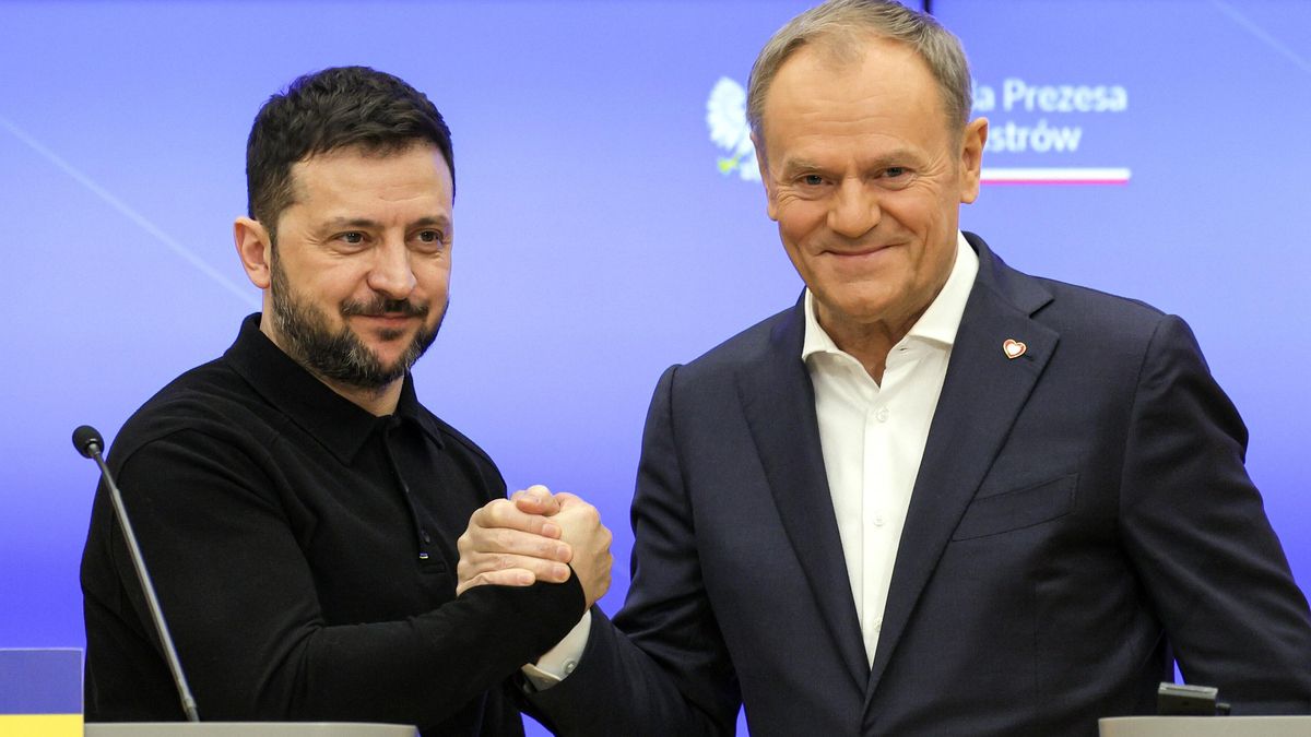 Tusk y el presidente ucraniano, Volodímir Zelenski, el 15 de enero de 2025.