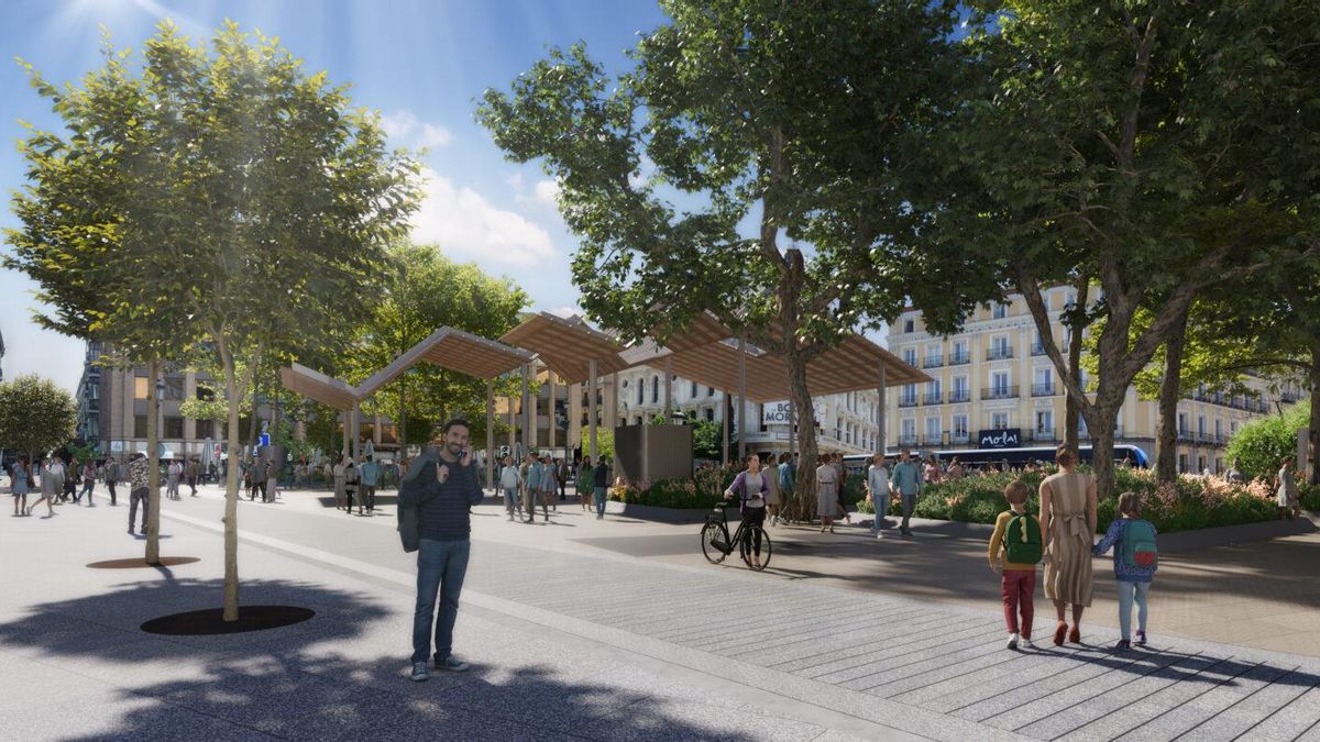 Vista de la reforma desde la calle de la Bolsa