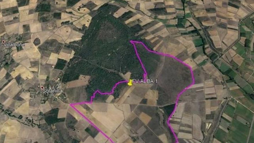 Ubicación del macroparque solar proyectado en la Sobarriba.