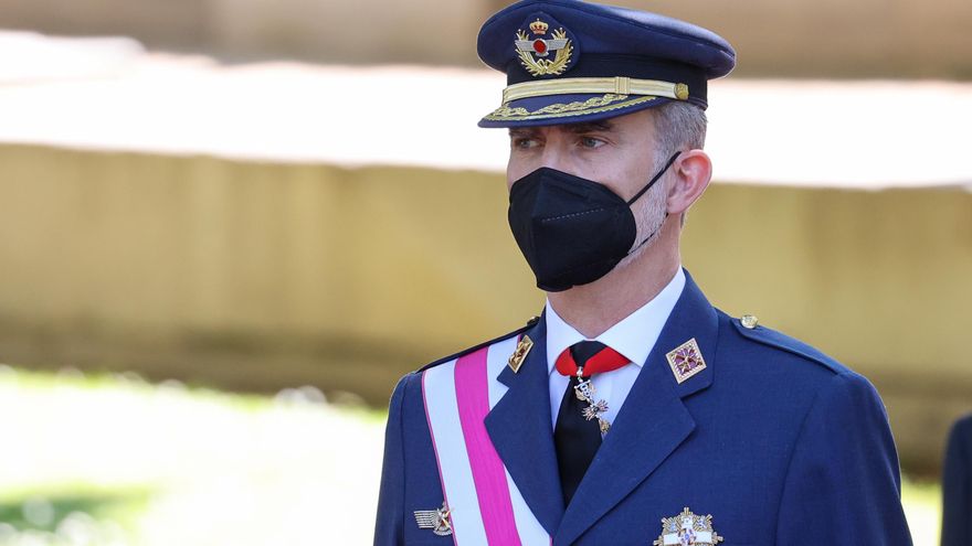El Rey Felipe durante el acto central del "Día de las Fuerzas Armadas 2021", a 29 de mayo de 2021