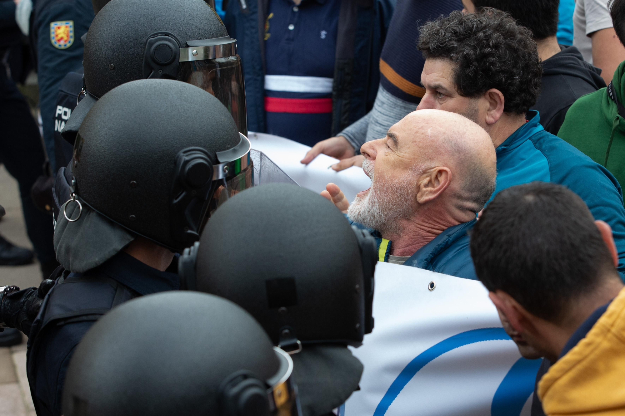 Momentos de tensión ante la sede de Presidencia