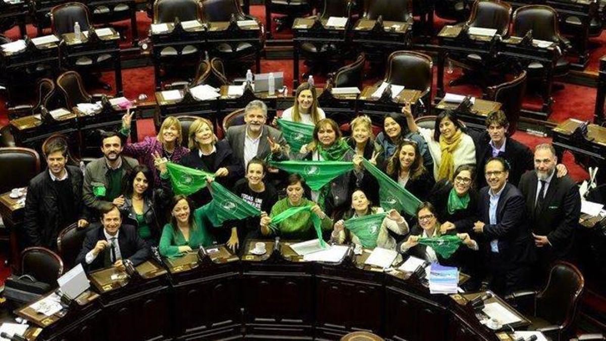 Postal de las y los impulsores de la legalización del aborto en 2018