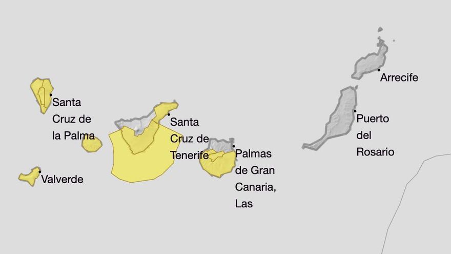 Aemet activa un tercer aviso amarillo para Tenerife este jueves