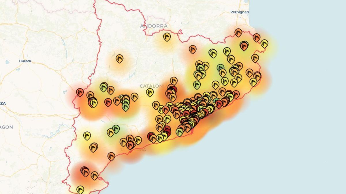 Imagen del mapa creado a partir de las aportaciones de los centros participantes en Aules que cremen