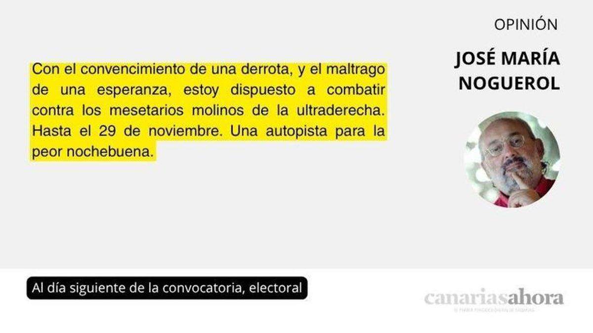 Al día siguiente de la convocatoria, electoral