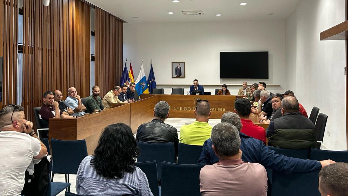 Reunión  sobre taxis adaptados en La Palma  para personas con movilidad reducida.
