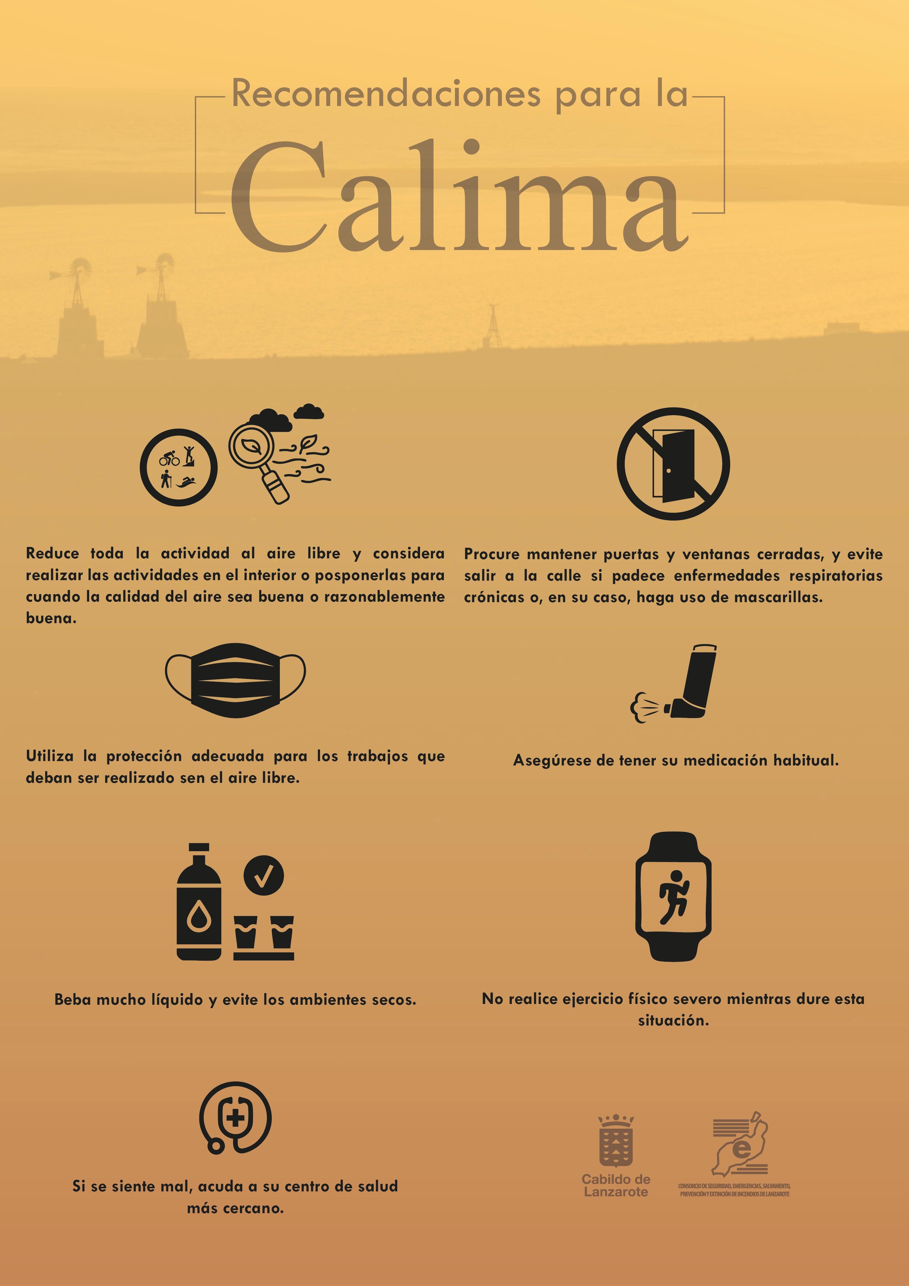 Recomendaciones para la calima.