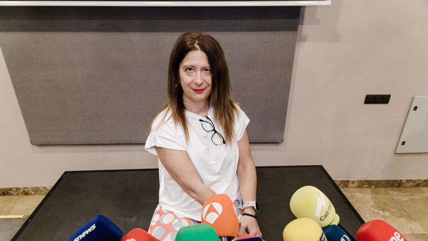 La exmilitante socialista Leire Díez durante una rueda de prensa, en el Hotel Novotel, a 4 de junio de 2025, en Madrid (España).