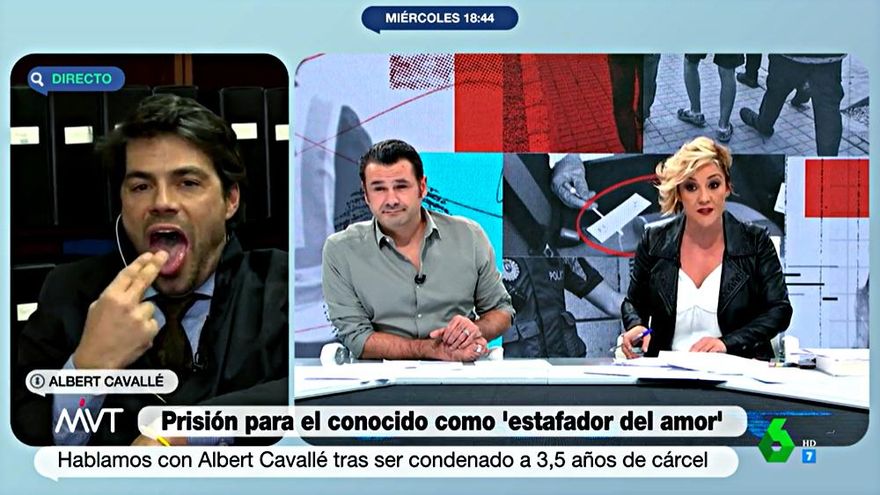 El "estafador del amor" monta un show en 'Más vale tarde' con peineta e insultos