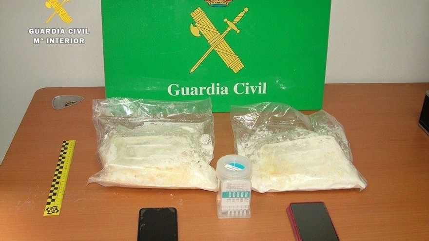 Bolsas con la droga incautada en Burgos.