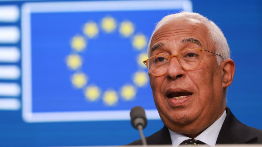 El presidente del Consejo Europeo, António Costa, habla durante una conferencia de prensa al término de una reunión informal de los miembros del Consejo Europeo en Bruselas, Bélgica, el 23 de enero de 2026. EFE/EPA/OLIVIER HOSLET