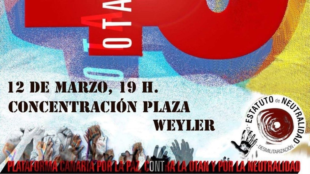 El Comité por la Paz de Tenerife se concentra para conmemorar los 40 años del "NO a la OTAN" en Canarias