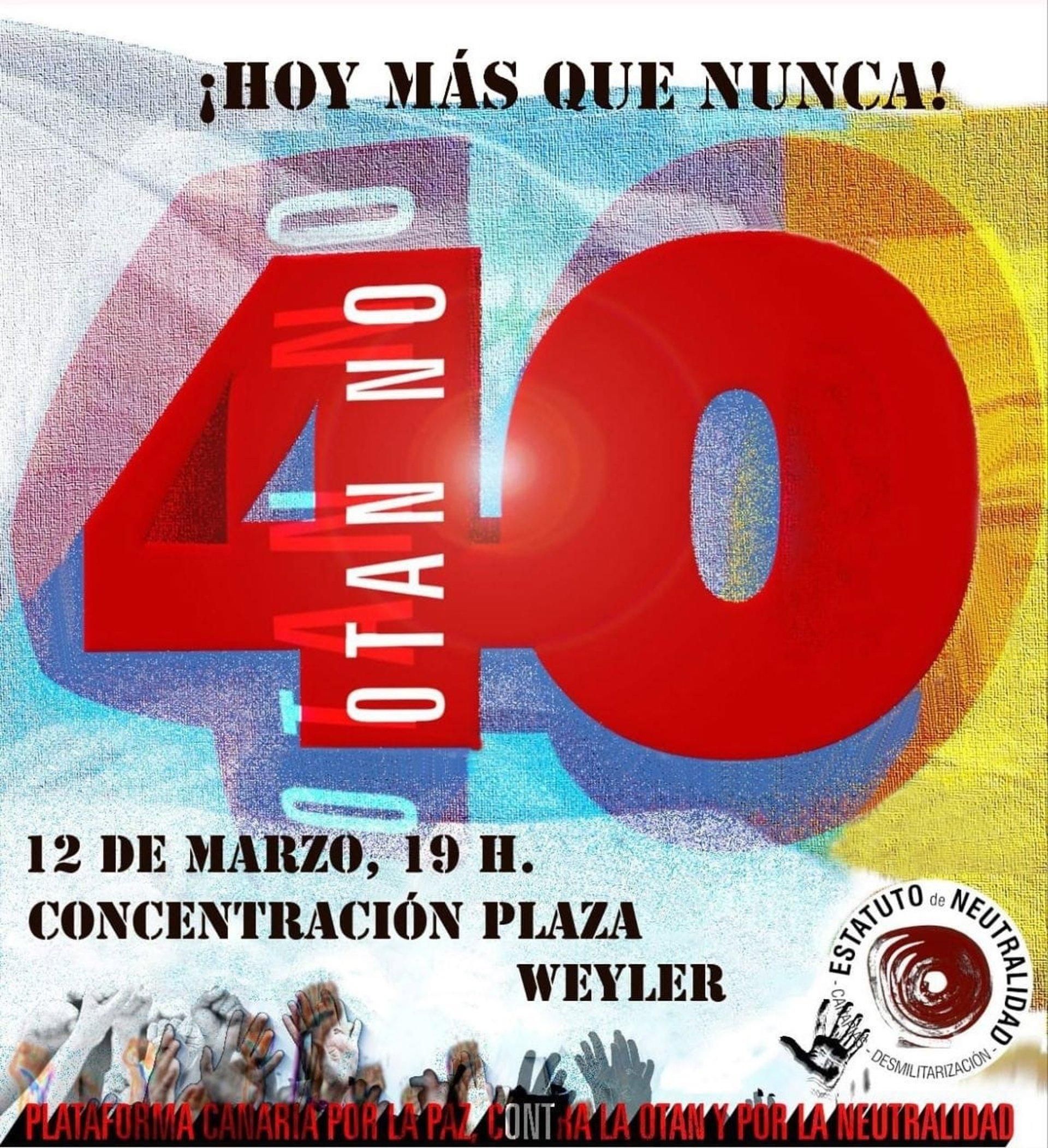 Cartel anunciador de la concentración contra la OTAN.