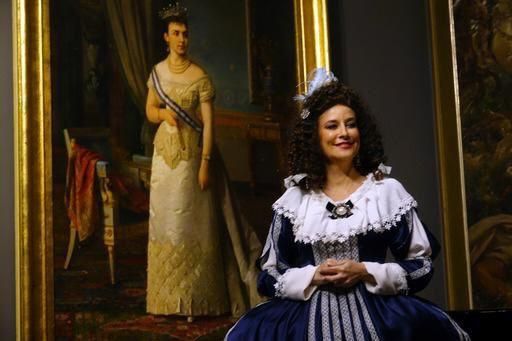 La actriz palmera María Rguez en una escena de la obra.