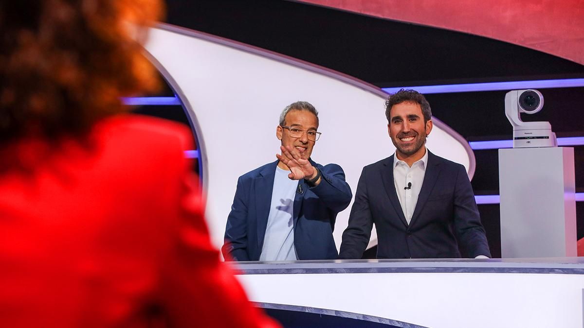 David Calle y Aitor Albizua, en el plató de 'Cifras y letras'