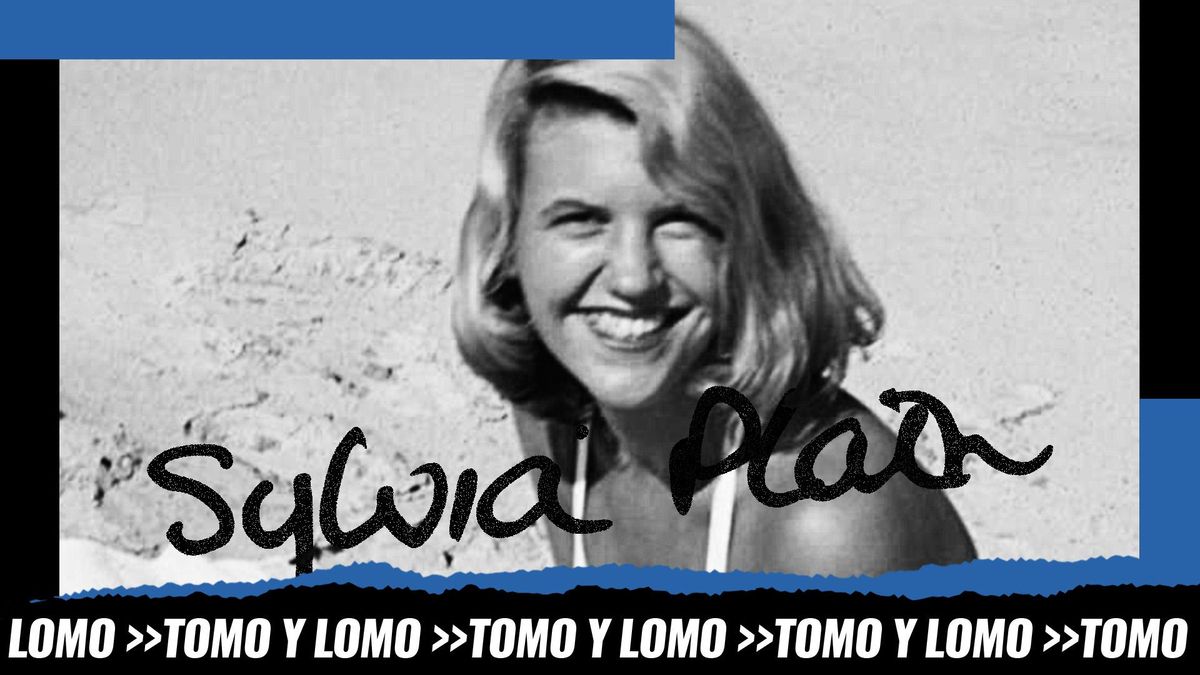 Silvia Plath en la playa junto a su firma