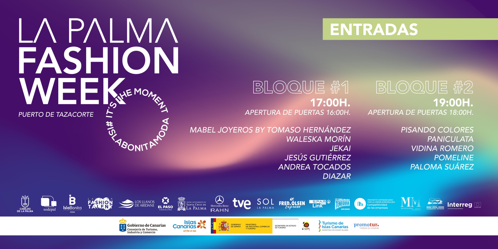 Cartel del desfile de moda solidario de Isla Bonita Moda de Sodepal.