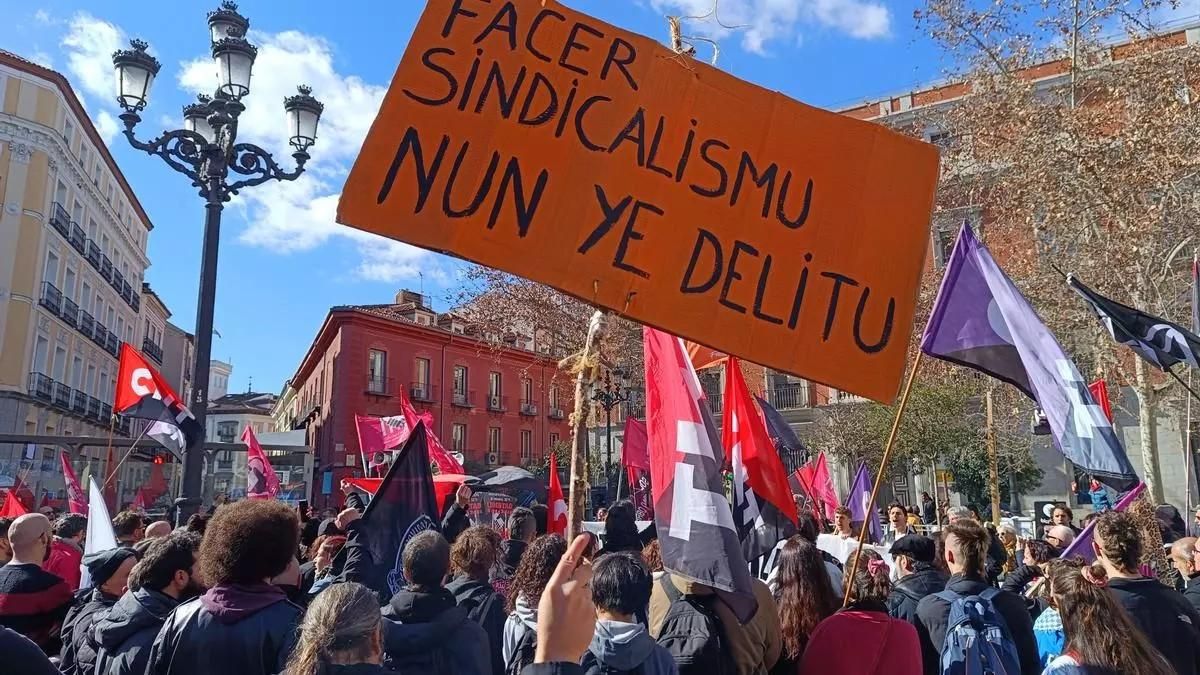 Una de las manifestaciones a favor de la libertad de "Las seis de La Suiza".