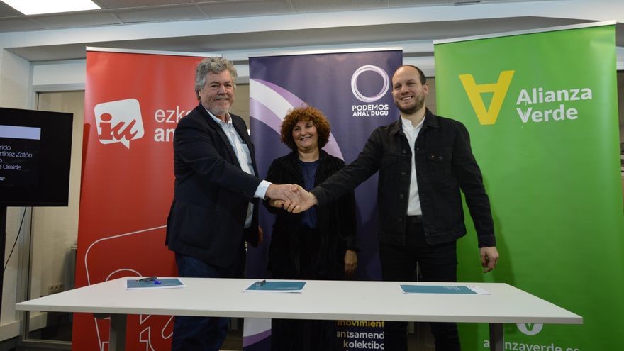 La confluencia de Podemos e IU seguirá en Euskadi con la marca Elkarrekin
