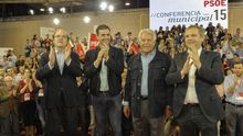Ángel Gabilondo, Pedro Sánchez, Felipe González y Antonio Miguel Carmona. / Foto: PSOE
